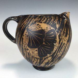 Ginkgo Leaf Pottery Pitcher by Terry Plasket